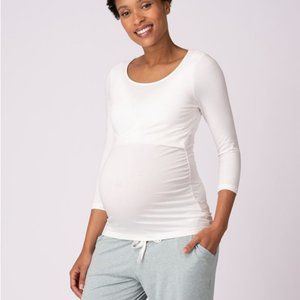 Seraphine maternity and nursing white top